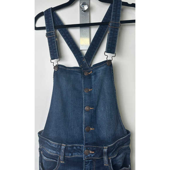 AMERICAN EAGLE Outfitters Next Level Stretch Denim Overalls Jegging Size 12L B8 - Picture 3 of 9